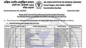 AIIMS releases INI CET 2026 Round 2 seat allotment results; acceptance and reporting deadline July 16