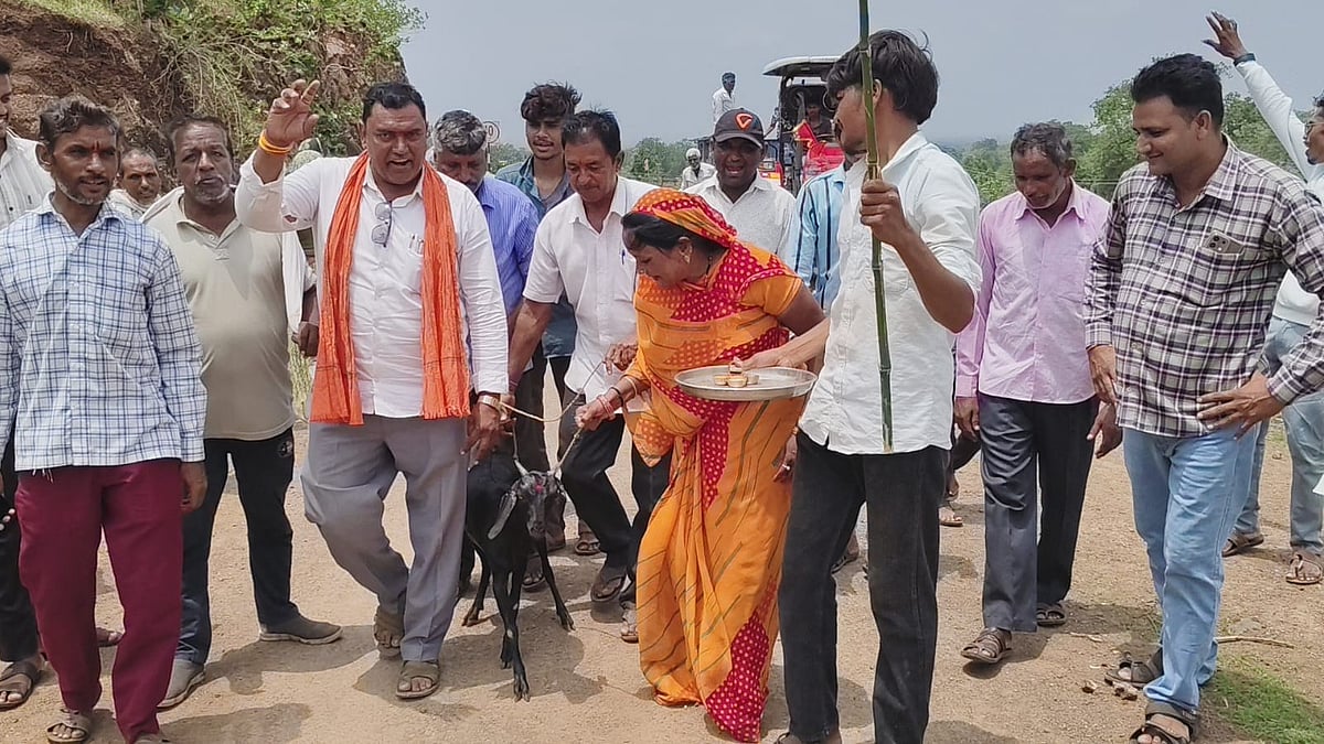Villagers Sacrifice Black Goat To Goddess For Good Rain In MP's Khetia