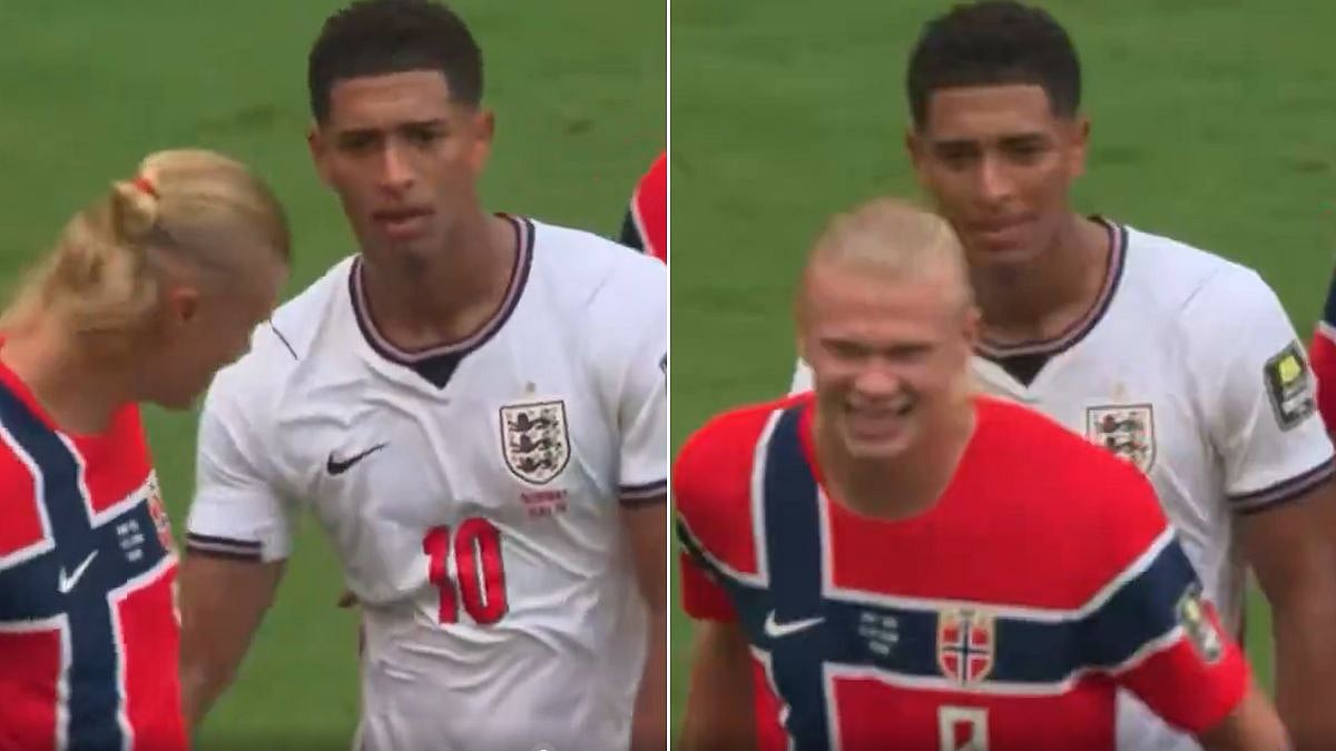 Viral Video Shows Jude Bellingham's Playful Ass Grab On Erling Haaland During England Vs Norway Clash