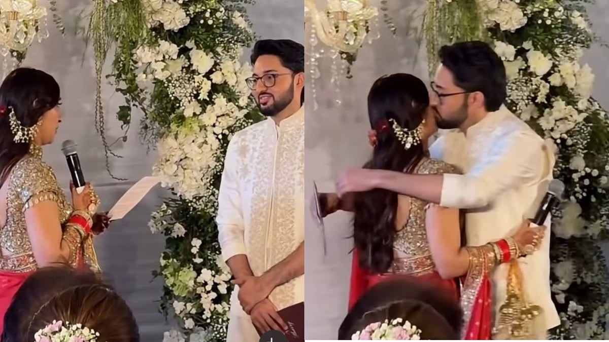 'I Feel Complete With You': Akansha Ranjan Gets Emotional While Reciting Wedding Vows; Sharan Sharma Seals It With Kiss- VIDEO