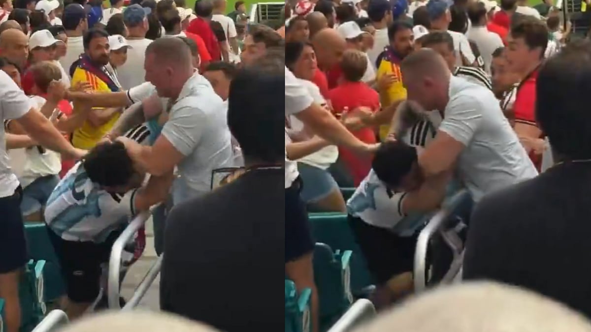 Chaos In Stands! Fans Wearing Argentina Jerseys Caught Fighting During England vs Norway FIFA World Cup 2026 QF | Video