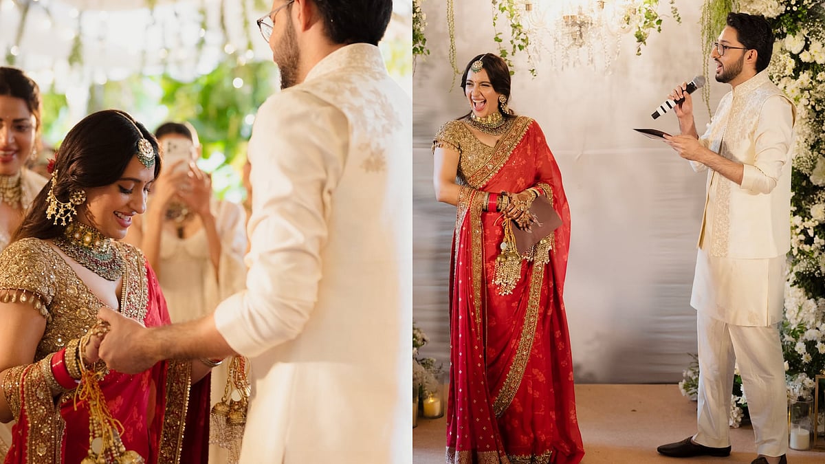 Akansha Ranjan Kapoor Turns Red Bride In Classic Saree For Wedding With Sharan Sharma