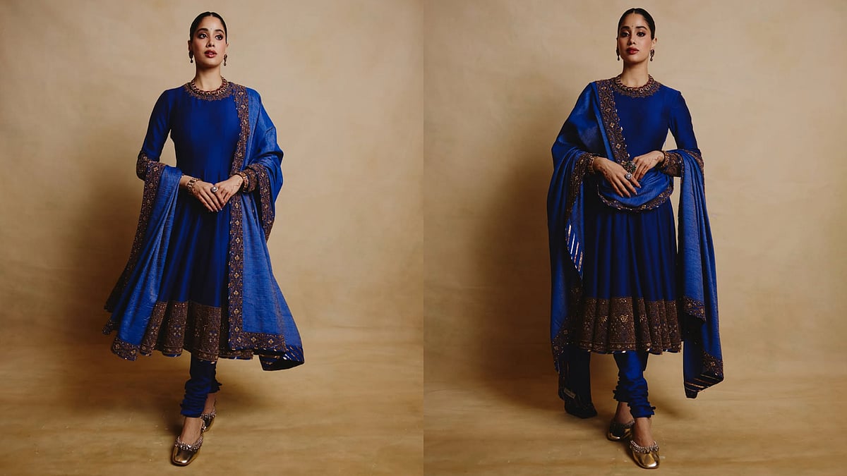 Janhvi Kapoor Brings Full Barati Vibes In Regal Anarkali At Anshula's Wedding, Plays Dhol In Viral Video