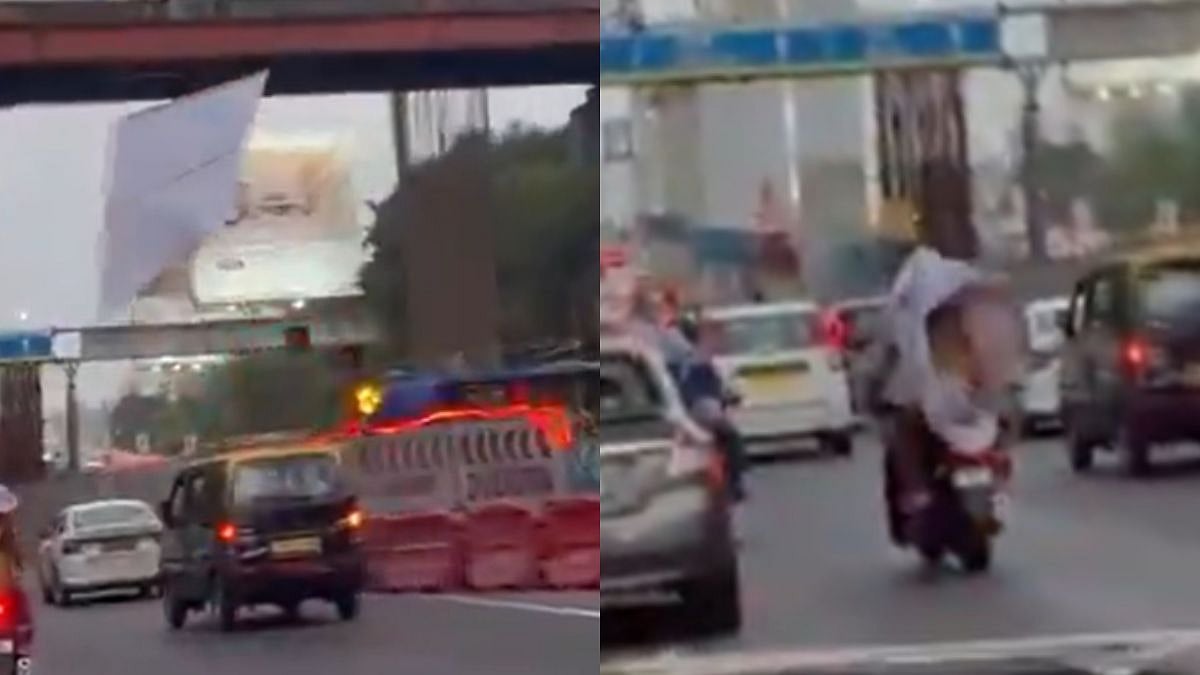 Video: Birthday Banner Falls On Biker At Thane's Teen Hath Naka, Near-Miss Triggers Safety Concerns