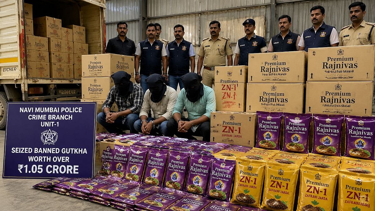 Navi Mumbai Crime Branch Seizes Banned Gutkha Worth Over ₹1.05 Crore In Taloja, 3 Arrested