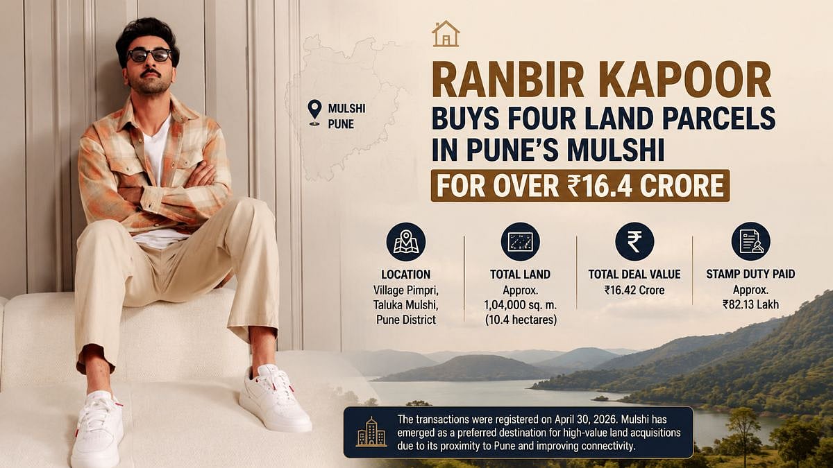 Ranbir Kapoor Buys 4 Land Parcels In Pune's Mulshi For ₹16.42 Crore