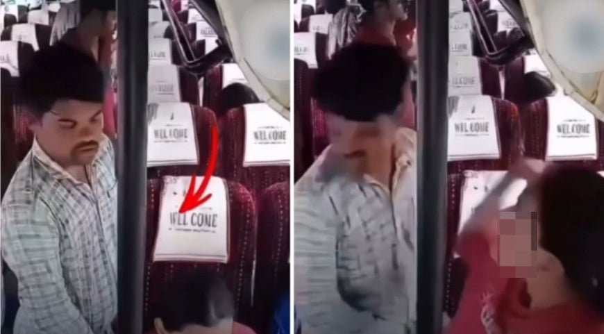 Female Passenger Slaps Man After He Flashes His Private Part Inside Bus In MP's Sagar| VIDEO Viral