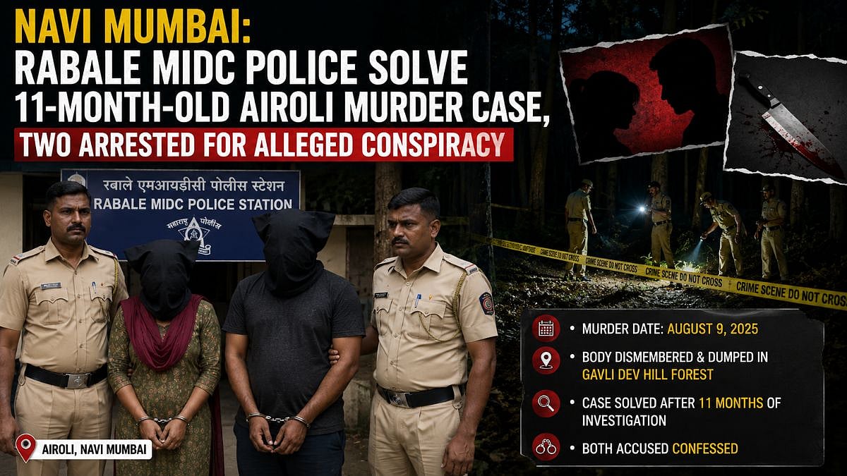 Navi Mumbai Crime: Rabale MIDC Police Solve 11-Month-Old Airoli Murder Case, 2 Arrested For Alleged Conspiracy