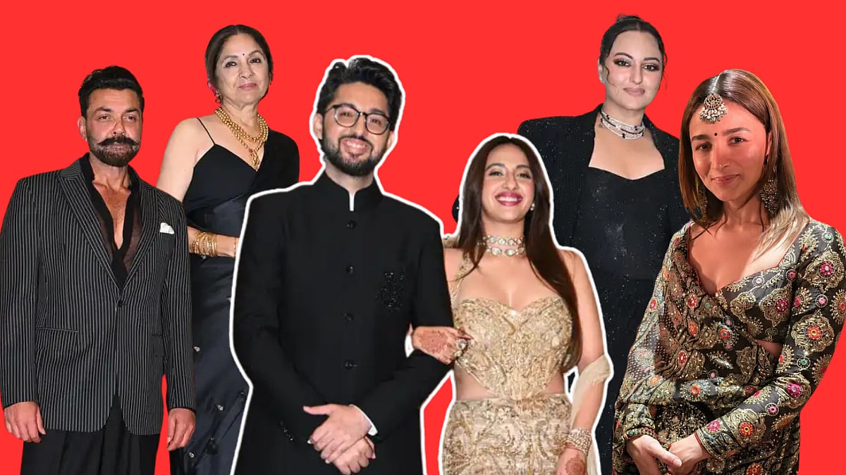 Alpha Co-Stars Bobby Deol & Alia Bhatt Turn Heads At Akansha Ranjan Kapoor's Wedding Reception In Mumbai; Bollywood Veterans Join