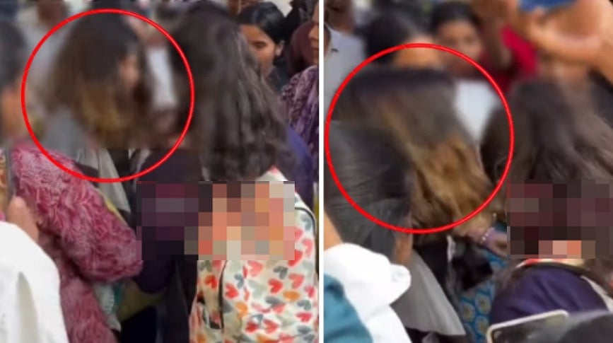 Girl Caught Stealing Money At Bhopal's Busy New Market, Beaten | VIDEO 