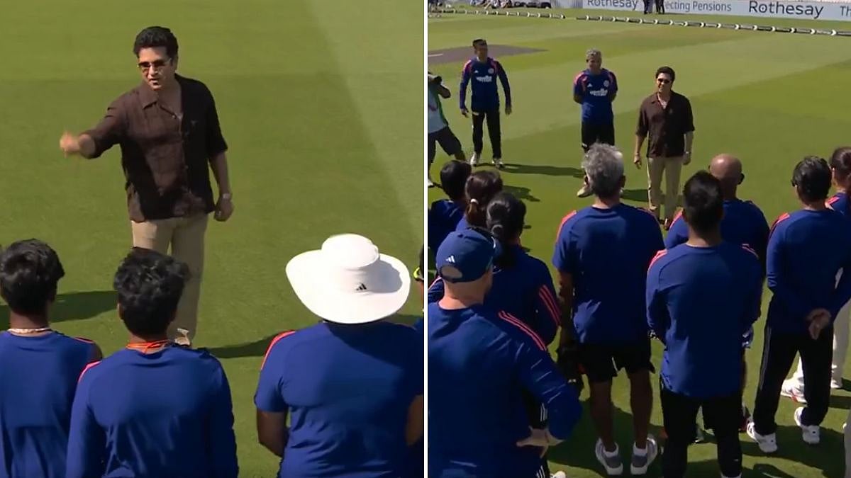 Sachin Tendulkar's Surprise Visit Fires Up India Women On Verge Of Lord's History | VIDEO