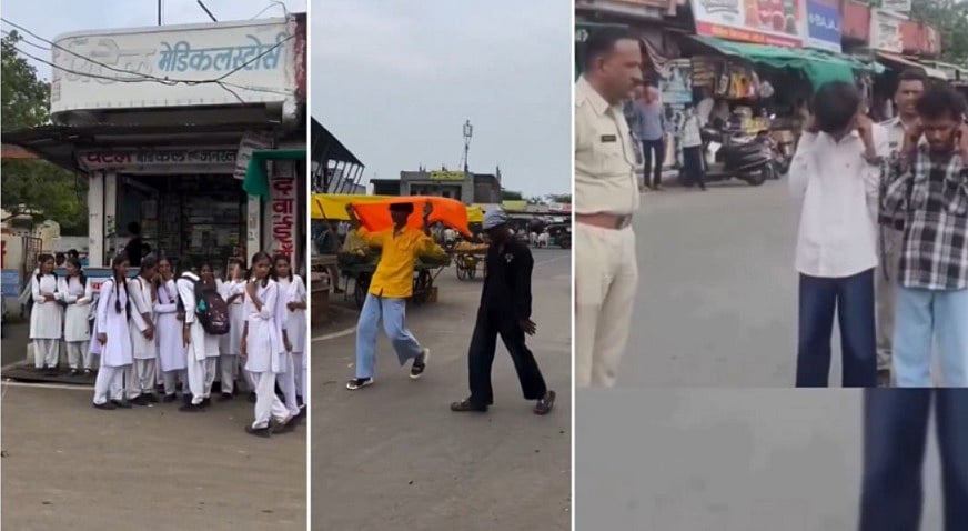 Group Of Youths Spotted Dancing In Front Of Schoolgirls While Making Reels On Busy Road In MP's Ratlam | VIDEO