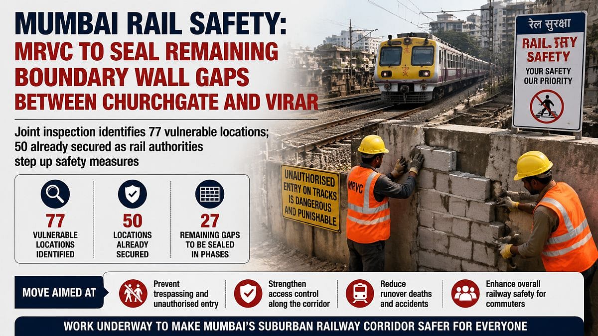 Mumbai Rail Safety: MRVC To Seal Remaining Boundary Wall Gaps Between Churchgate And Virar