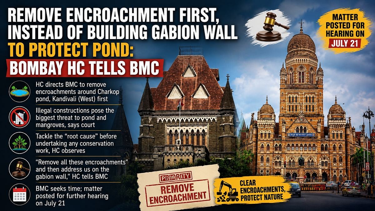 'Remove Encroachments First, Not Gabion Wall': Bombay HC Tells BMC On Charkop Pond Protection