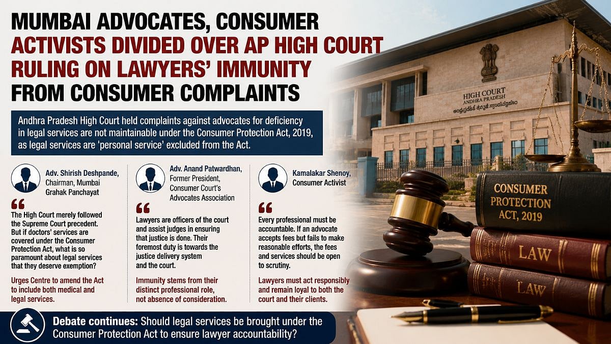 Mumbai Advocates, Consumer Activists Divided Over AP High Court Ruling On Lawyers' Immunity From Consumer Complaints