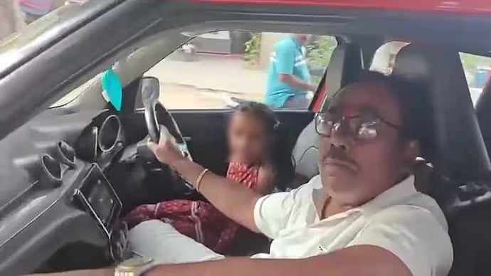 WATCH: Hyderabad SI Booked After Video Shows 6-Year-Old Granddaughter Driving Maruti Suzuki Swift On Busy Road