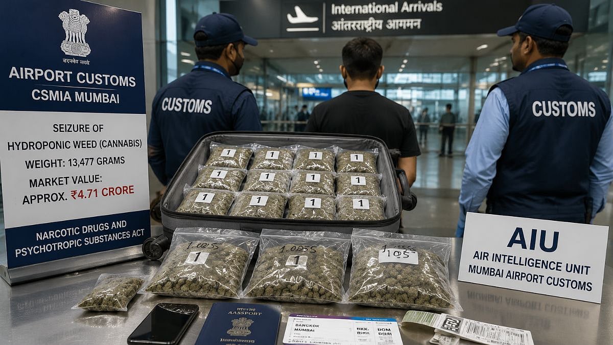 Mumbai Airport Customs Arrests 30-Year-Old Nagpur Man With Hydroponic Weed Worth ₹4.71 Crore Smuggled From Bangkok At CSMIA