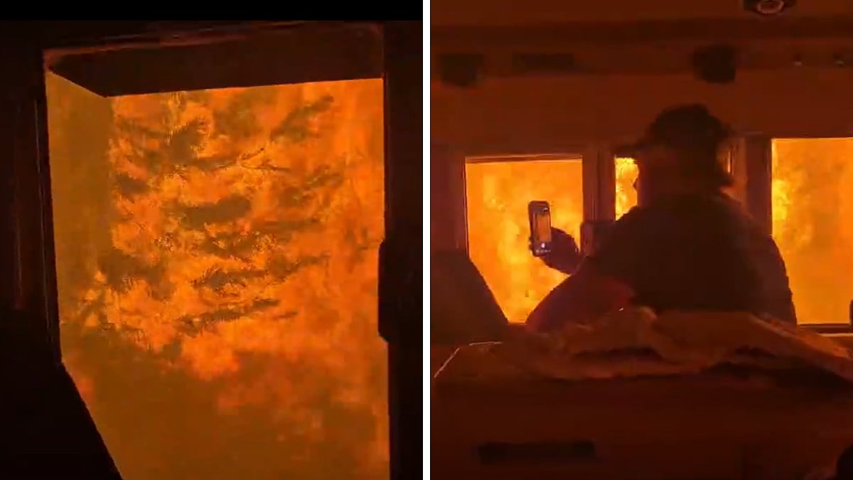 Terrifying VIDEO: Train Engulfed By Wildfire In Canada's Ontario; Crew Escapes Safely Amid Raging Forest Fires