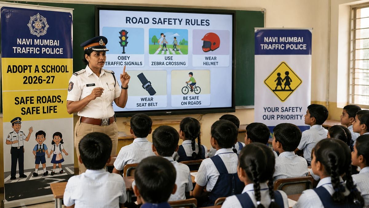 Navi Mumbai Traffic Police Launch 'Adopt A School 2026-27' Initiative To Promote Road Safety Among Students