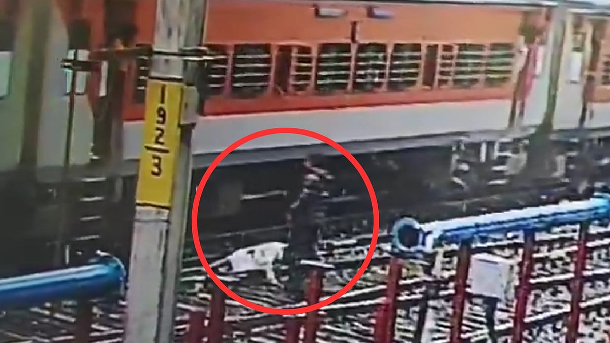 Pune Viral Video: Elderly Warkari Falls From Moving Train, Railway Employee Rescues Him