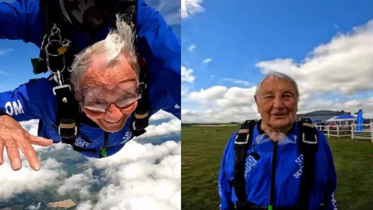 Incredible! 91-Year-Old UK Man Skydives For Charity, Raises ₹4 Lakh - VIDEO 