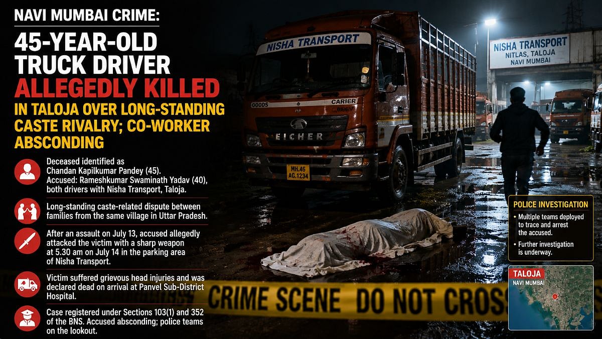 Navi Mumbai Crime: 45-Year-Old Truck Driver Allegedly Killed In Taloja Over Long-Standing Caste Rivalry; Co-Worker Absconding