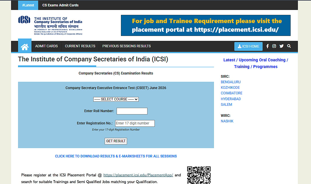 ICSI CSEET June 2026 Result OUT At icsi.edu; Direct Link To Download Scorecard And e-Marks Statement Here