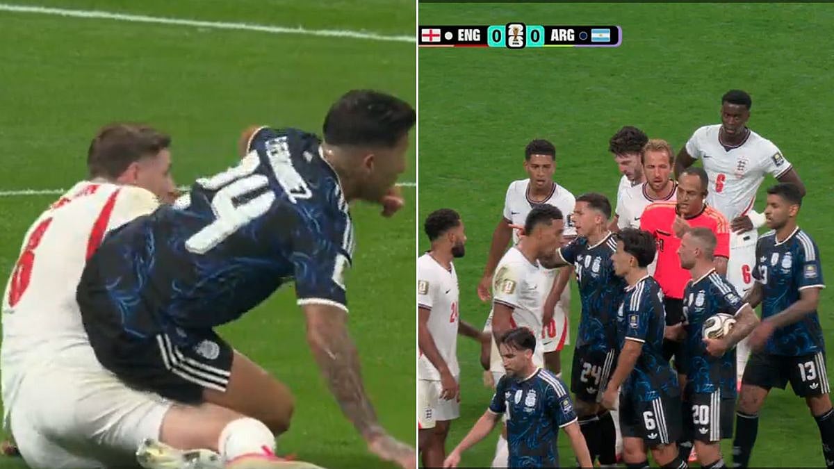 Tempers Flare! Brawl Breaks Out After Enzo Fernandez And Elliot Anderson Clash In England Vs Argentina World Cup Semi-Final | VIDEO