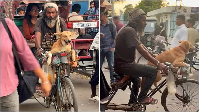 Forget App Rides, This Noida Rickshaw Puller & His Dog Are Winning Everyone's Hearts - WATCH 