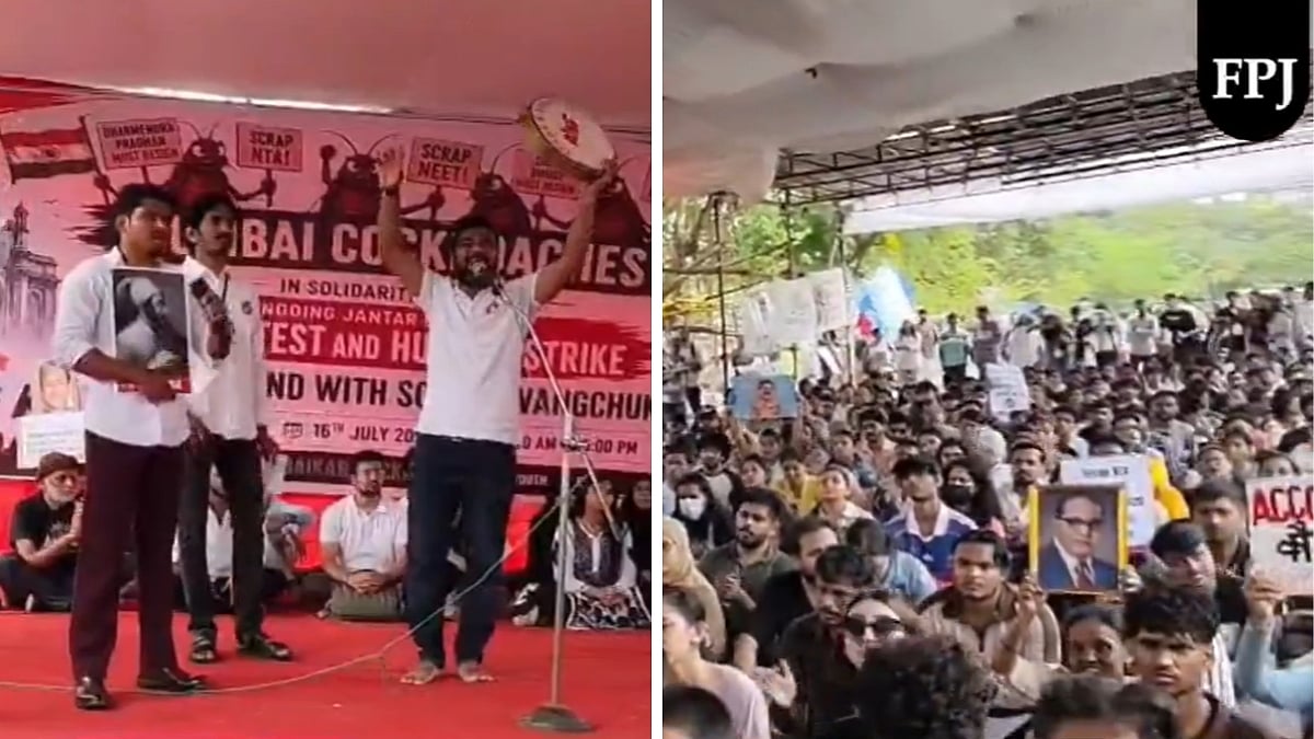 CJP Protest In Mumbai: 'Cockroaches' Take Over Azad Maidan; Viral Videos Show Protesters Singing, Reciting Poems