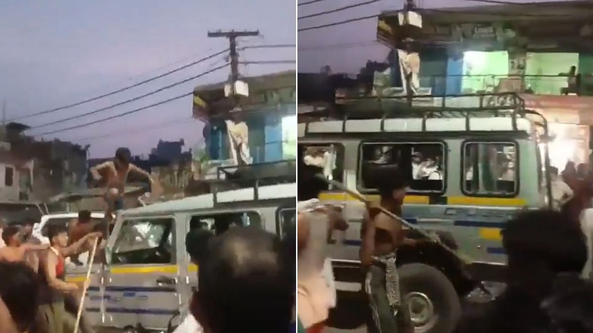 Kanwariyas Allegedly Vandalise Pickup After Vehicle Reportedly Brushes Against Kanwar On Delhi-Haridwar Highway | Video