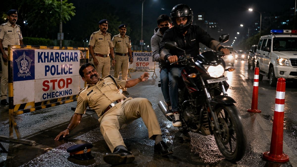 Navi Mumbai: Police Head Constable Seriously Injured After Motorcyclist Allegedly Rams Checkpoint In Kharghar