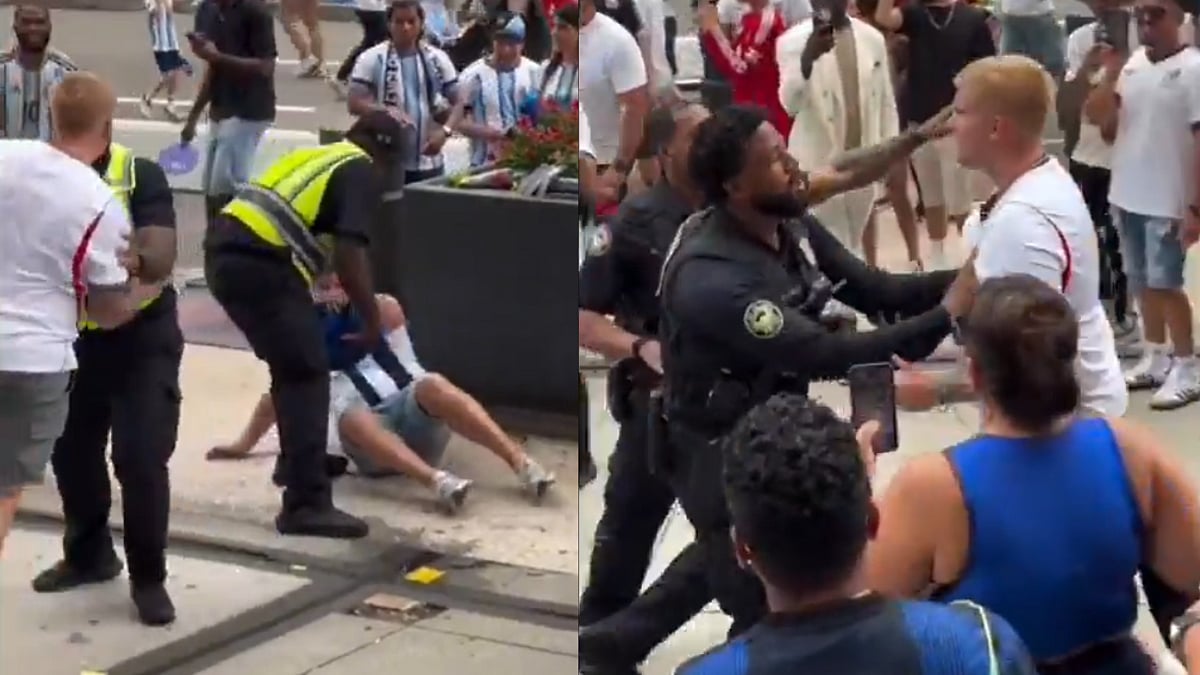 FIFA World Cup 2026: Argentina Fan Spits & Punches England Supporter Before Running To Police In Atlanta | Video