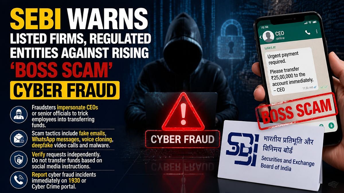 SEBI Warns Listed Firms, Regulated Entities Against Rising 'Boss Scam' Cyber Fraud