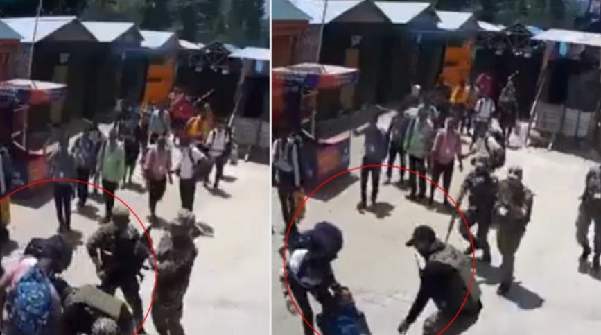 MP's Pilgrim Collapses During Amarnath Yatra, CRPF Jawan Saves Life With Timely CPR — VIDEO