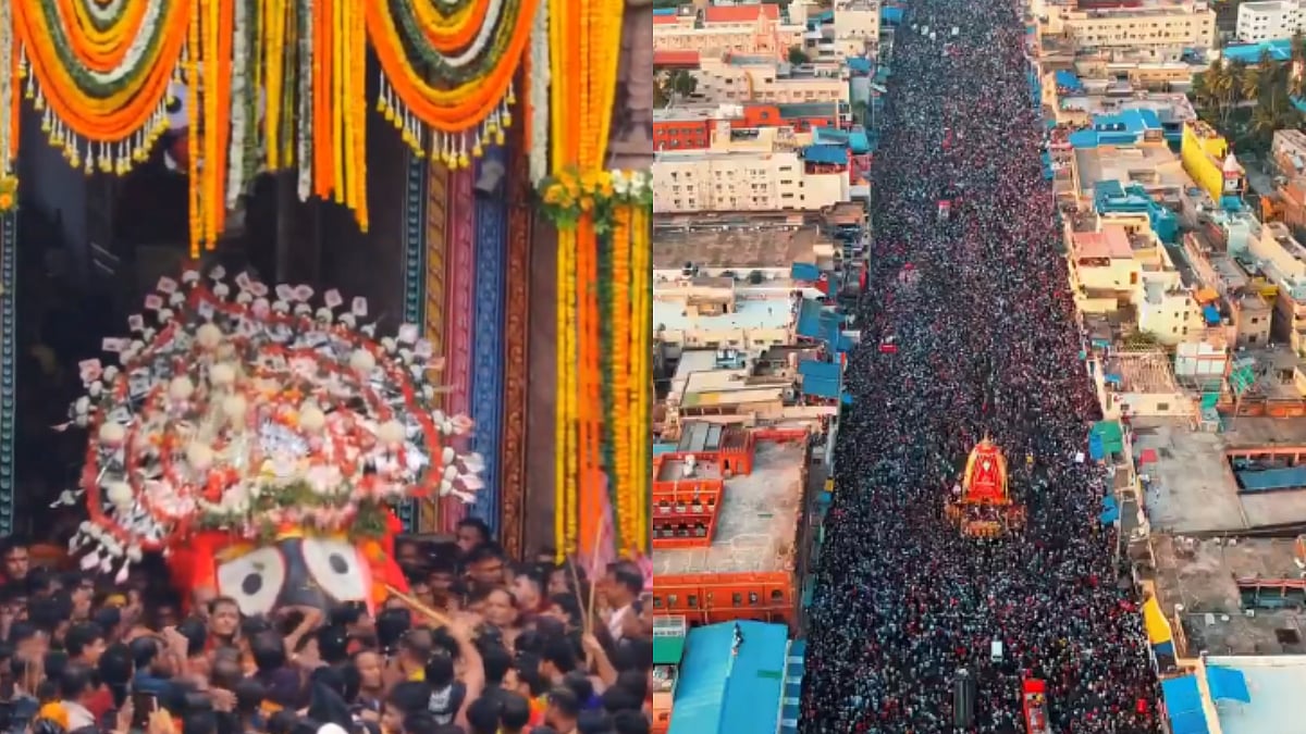 Unseen Visuals Of Jagannath Rath Yatra In Puri; Lakhs Of Devotees Gather To Witness The First Darshan Of The Lords On Chariot | WATCH