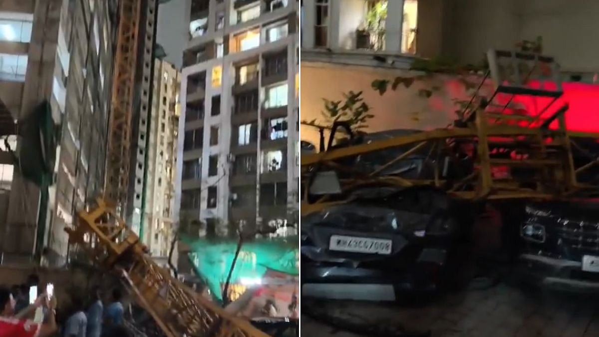 Mira Road Crane Collapse: 20-Year-Old Killed, 3 Injured As Crane Falls From 13th Floor, Crushes 12 Vehicles | Video