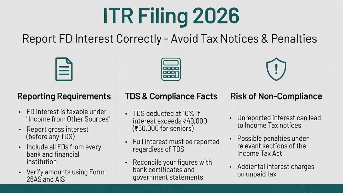 ITR Filing 2026: Filing Your ITR? Report FD Interest Correctly, Avoid Tax Notices & Penalties