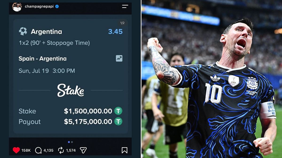 Will Lionel Messi Beat The Drake Curse? Canadian Rapper Bets Whopping $1.5 Million On Argentina To Win FIFA World Cup 2026 Final 
