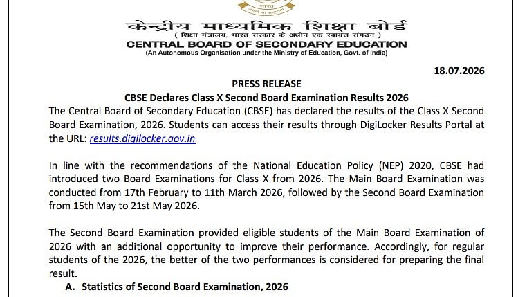 CBSE Class 10 Second Board Result 2026 Declared At cbseresults.nic.in; Direct Link Here