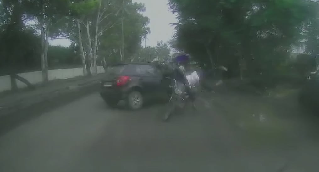 Caught On Camera: Speeding Skoda Rams Into 2 Two-Wheelers In Nashik, 2 Injured