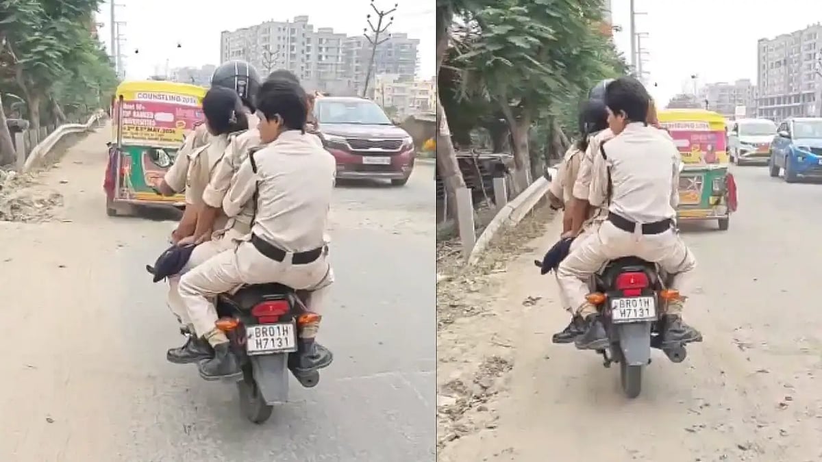 'Rules For Everyone?': Video Of Four Bihar Cops Riding One Bike Without Helmets Sparks 'Hypocrisy' Debate Online