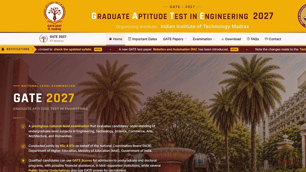 GATE 2027 Schedule Released: IIT Madras Announces February Exam Dates, Revised Syllabus And New Robotics & Automation Paper
