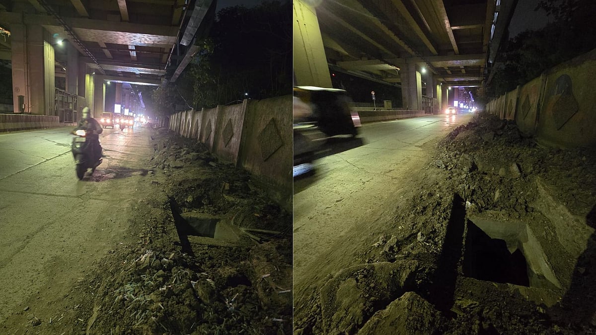 Pune: Open Drainage Chambers Raise Safety Concerns On RTO Road