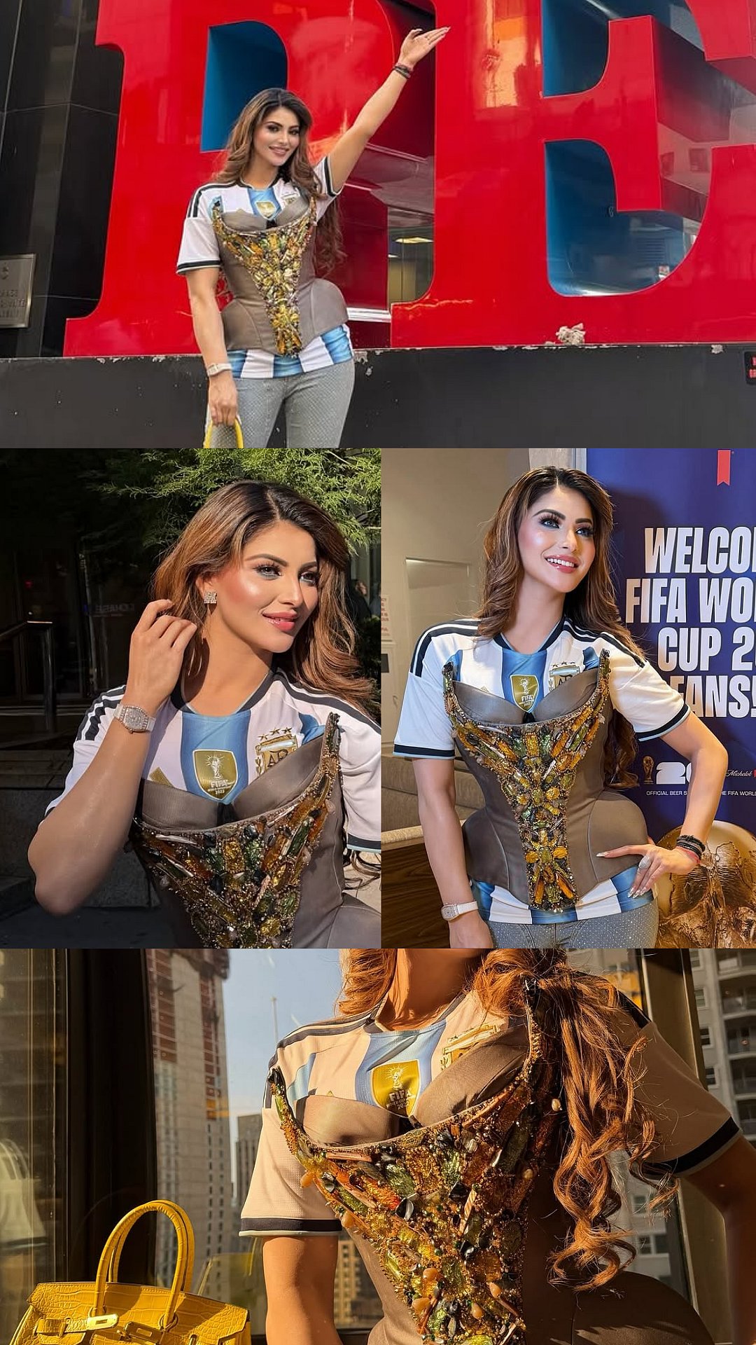 'Zero Fashion Sense': Urvashi Rautela Stands By Argentina After FIFA World Cup Final Loss In Team Jersey & 'Bizarre' Corset