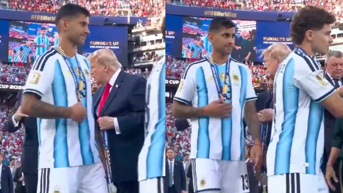 Awkward Scenes! Argentina's Cristian Romero 'Snubs' US President Donald Trump's Handshake During FIFA World Cup 2026 Medal Ceremony | Video