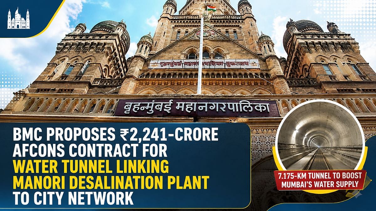 Mumbai: BMC Proposes ₹2,241-Crore Afcons Contract For Water Tunnel Linking Manori Desalination Plant To City Network