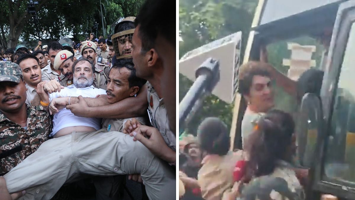 Rahul & Priyanka Gandhi Detained Following NEET-UG Protest Outside PM Modi's 7, Lok Kalyan Marg Residence | Videos