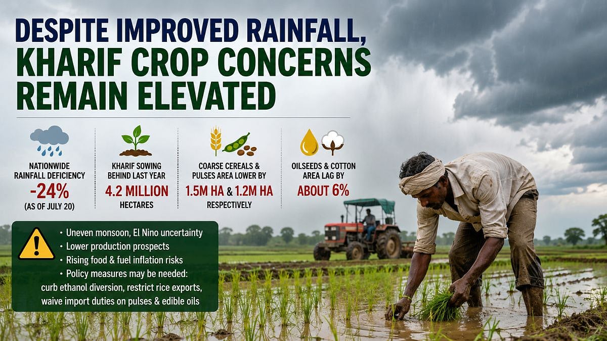 Despite Improved Rainfall, Kharif Crop Concerns Remain Elevated