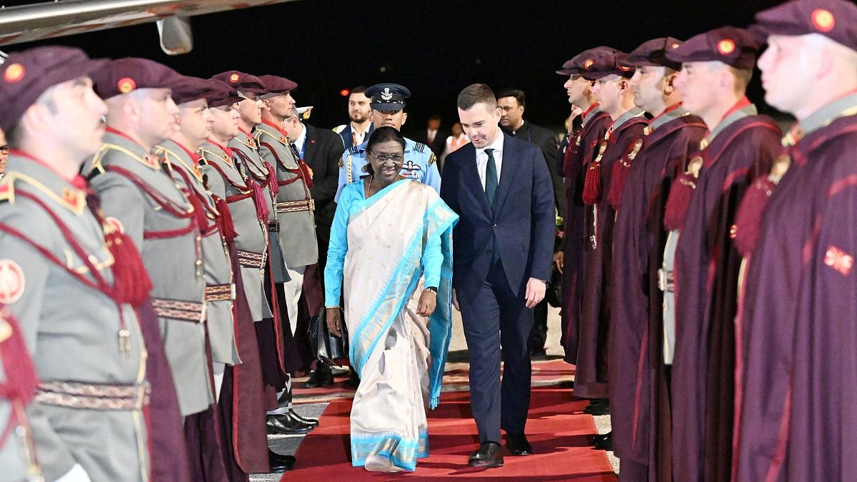 Droupadi Murmu Arrives In North Macedonia On Historic First-Ever Visit By An Indian President To The nation | Video